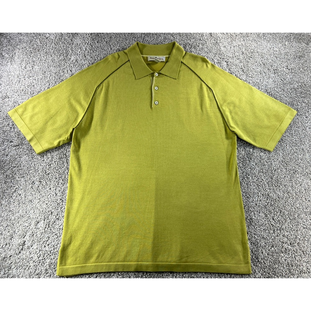 NWOT Tommy Bahama Mens XL Silk Blend Polo Shirt Lime Green Short‎ Sleeve Knit